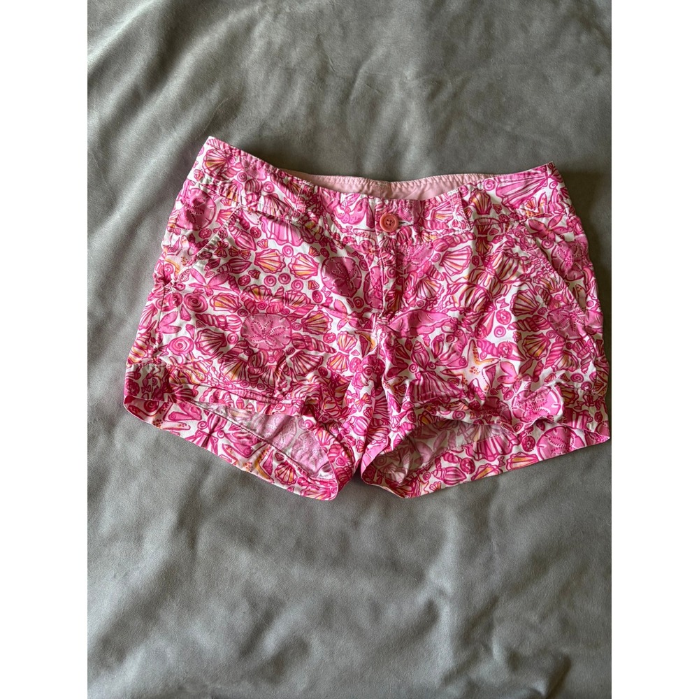 Lilly Pulitzer Pink Floral Print Cotton Shorts